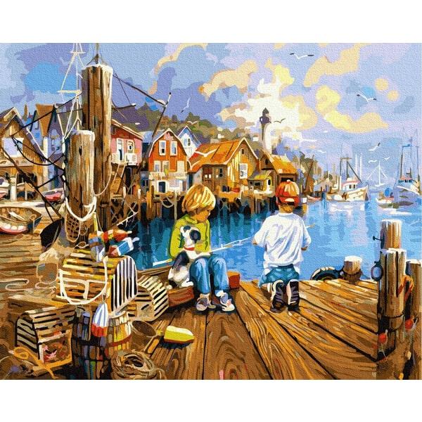 

Картина по номерам "Маленькие рыбаки" BrushMe холст на подрамнике 40x50см GX37979