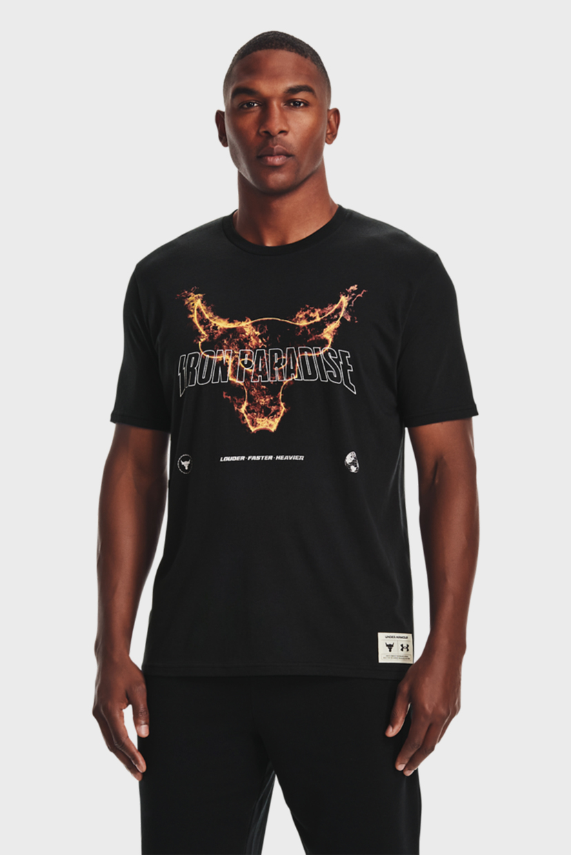 

Мужская черная футболка UA Project Rock Fire SS-BLK Under Armour  1361732-001, Мужская черная футболка UA Project Rock Fire SS-BLK Under Armour L 1361732-001