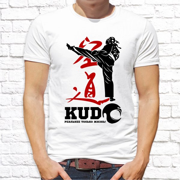 

Мужская футболка Push IT с принтом "Kudo" , Белый, Мужская футболка Push IT с принтом "Kudo" XL, Белый