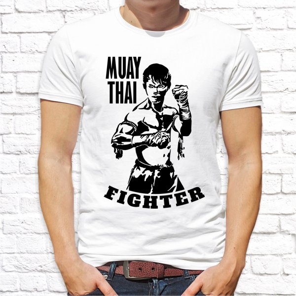 

Мужская футболка Push IT с принтом "Muay Thai Fighter" XXXL, Белый