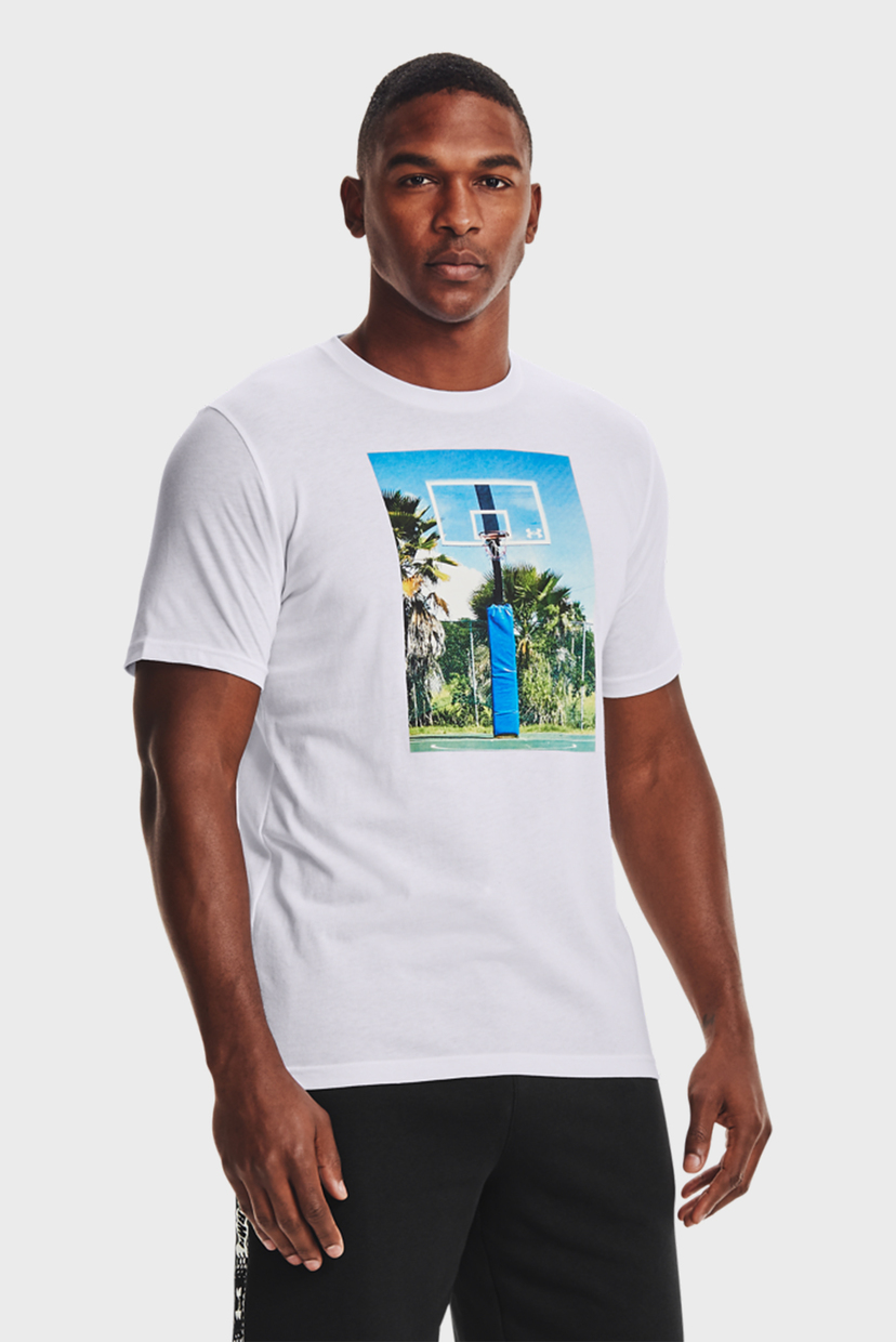 

Мужская белая футболка UA HOOPS SUMMER DAZE TEE-WHT Under Armour XXL 1361923-100