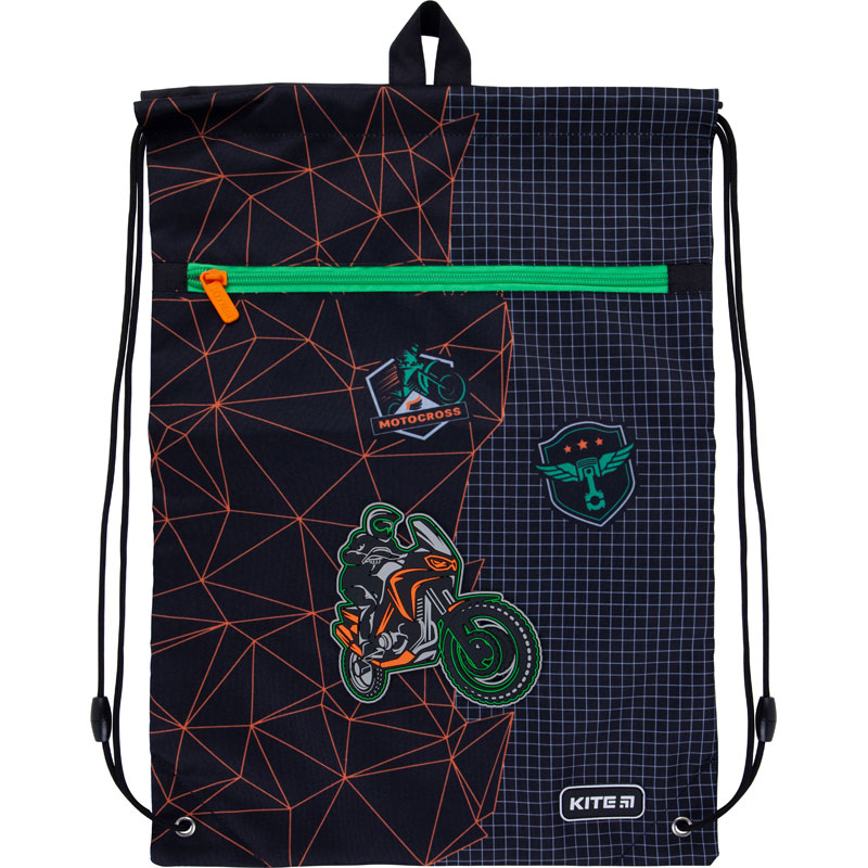 

Сумка для обуви Kite Education Motocross с карманом 46х33 см темно-синяя (K21-601M-2)