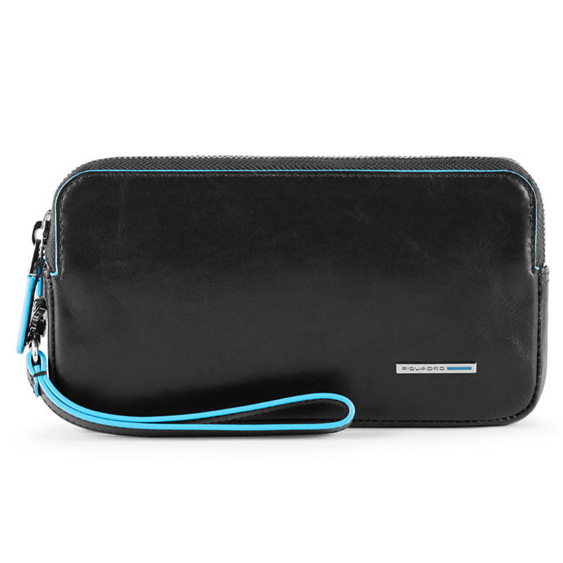 

Клатч кожаный Piquadro Blue Square Black с RFID защитой