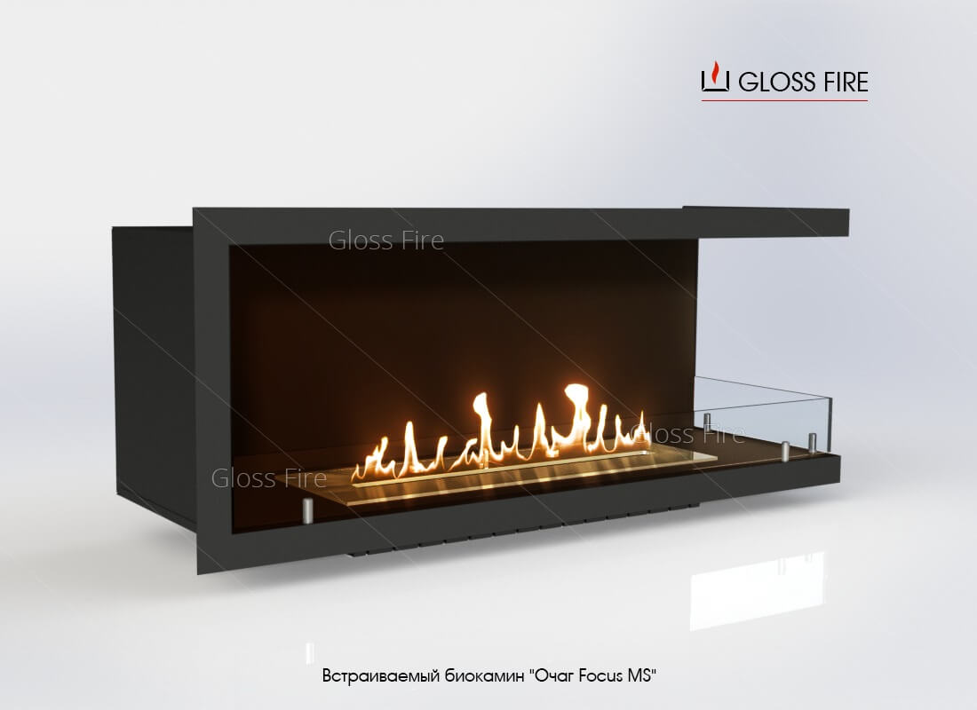 

Встраиваемый биокамин Gloss Fire Очаг Focus MS-арт.007 черный