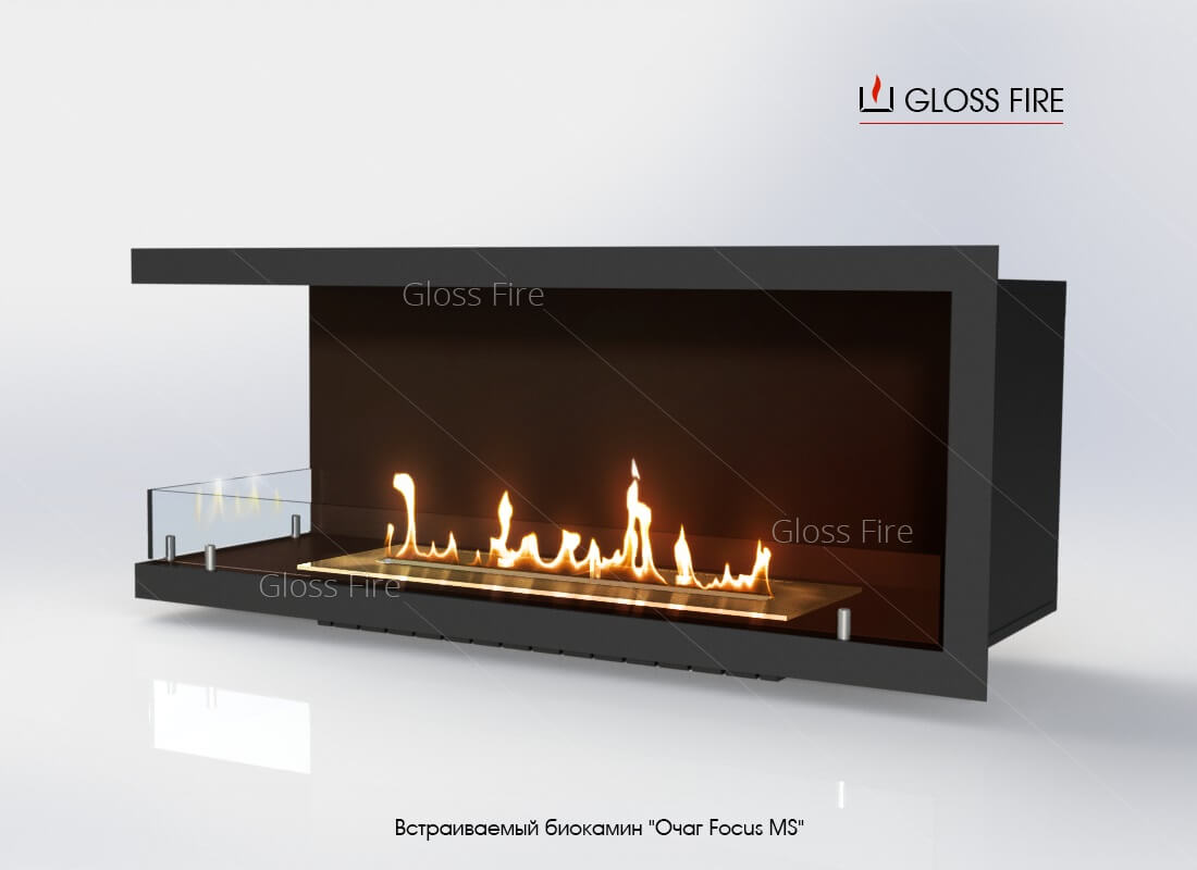 

Встраиваемый биокамин Gloss Fire Очаг Focus MS-арт.006 черный