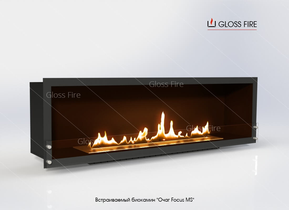 

Встраиваемый биокамин Очаг Gloss Fire Focus MS-арт.001 черный