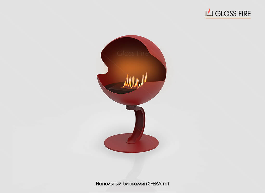 

Напольный биокамин Gloss Fire Sfera-m1 красный