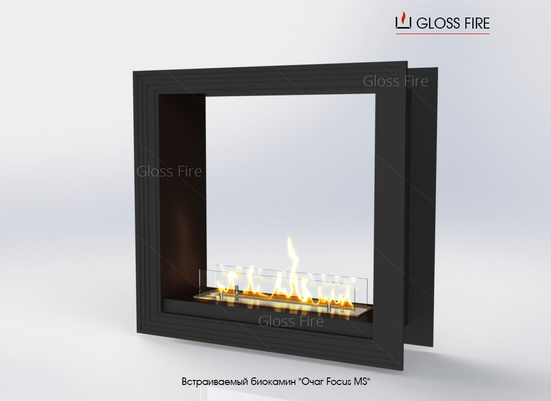 

Встраиваемый биокамин Gloss Fire Очаг Focus MS-арт.011 черный