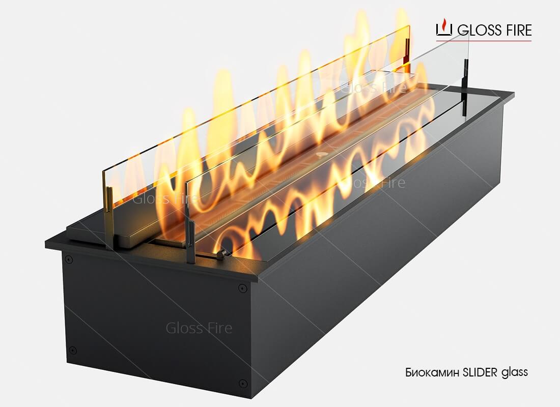 

Дизайнерский биокамин Gloss Fire Slider glass черный