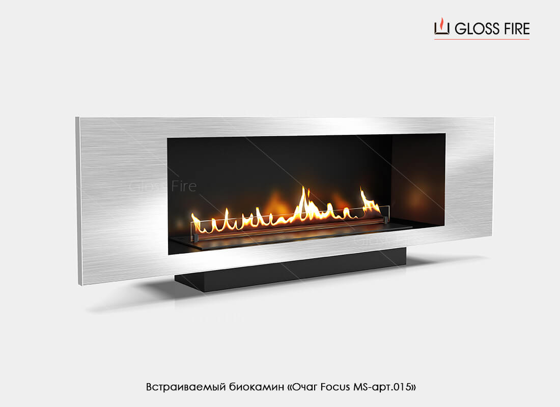 

Встраиваемый биокамин Gloss Fire Очаг Focus MS-арт.015 белый