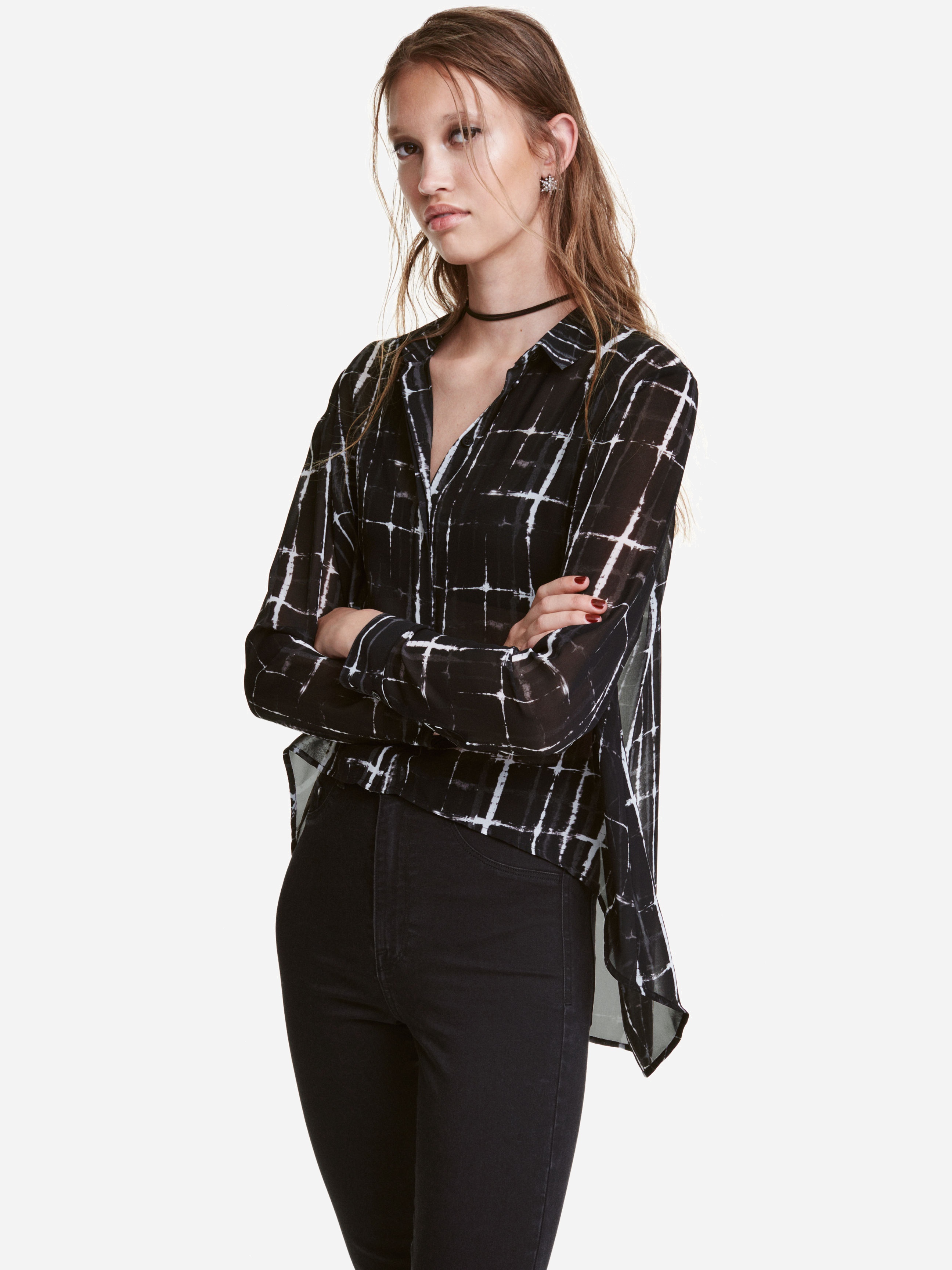 

Рубашка H&M 3378144-ACRV 36 Черная с белым
