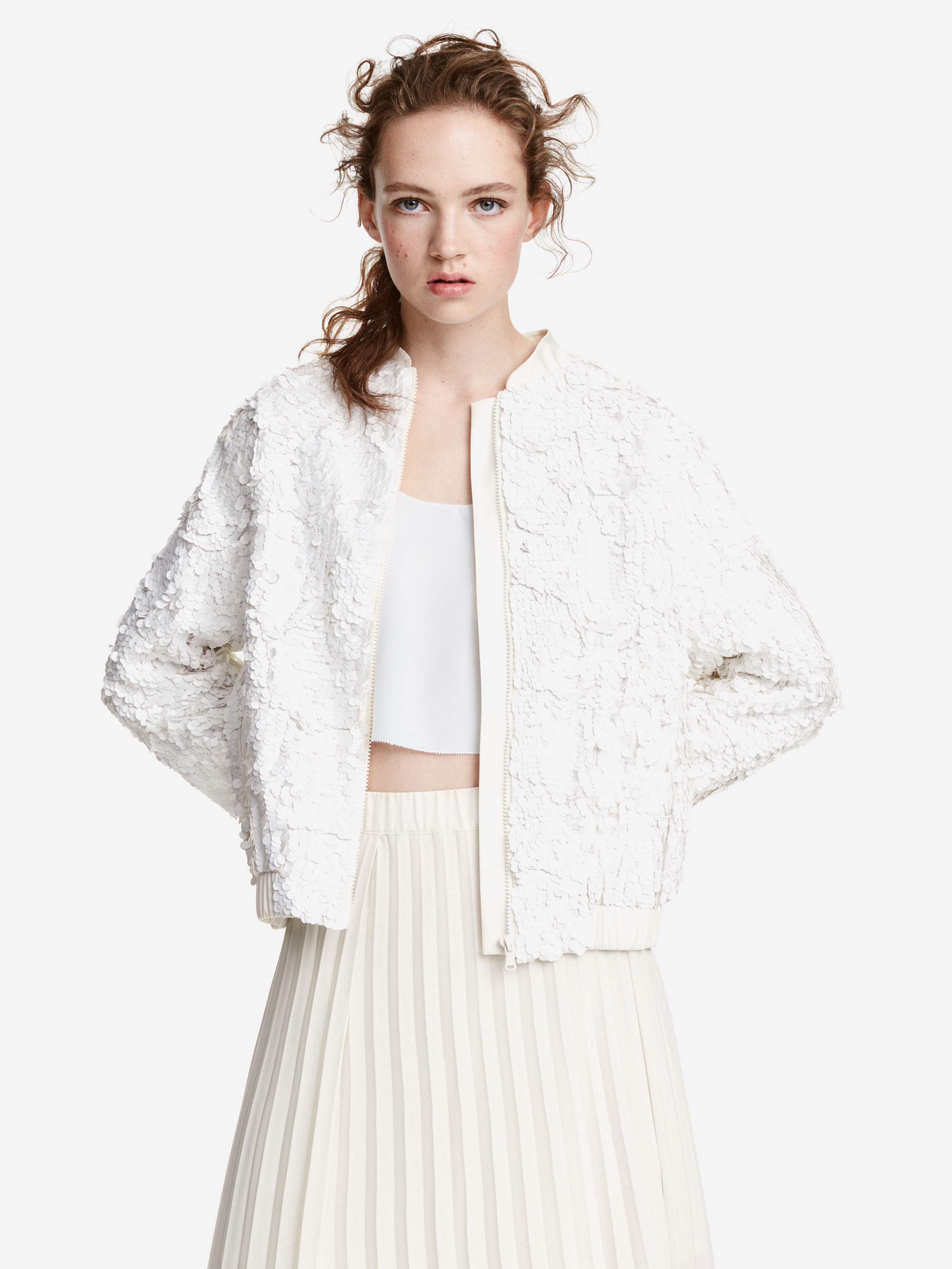 

Бомбер H&M 3973243-ACSD 36 Белый