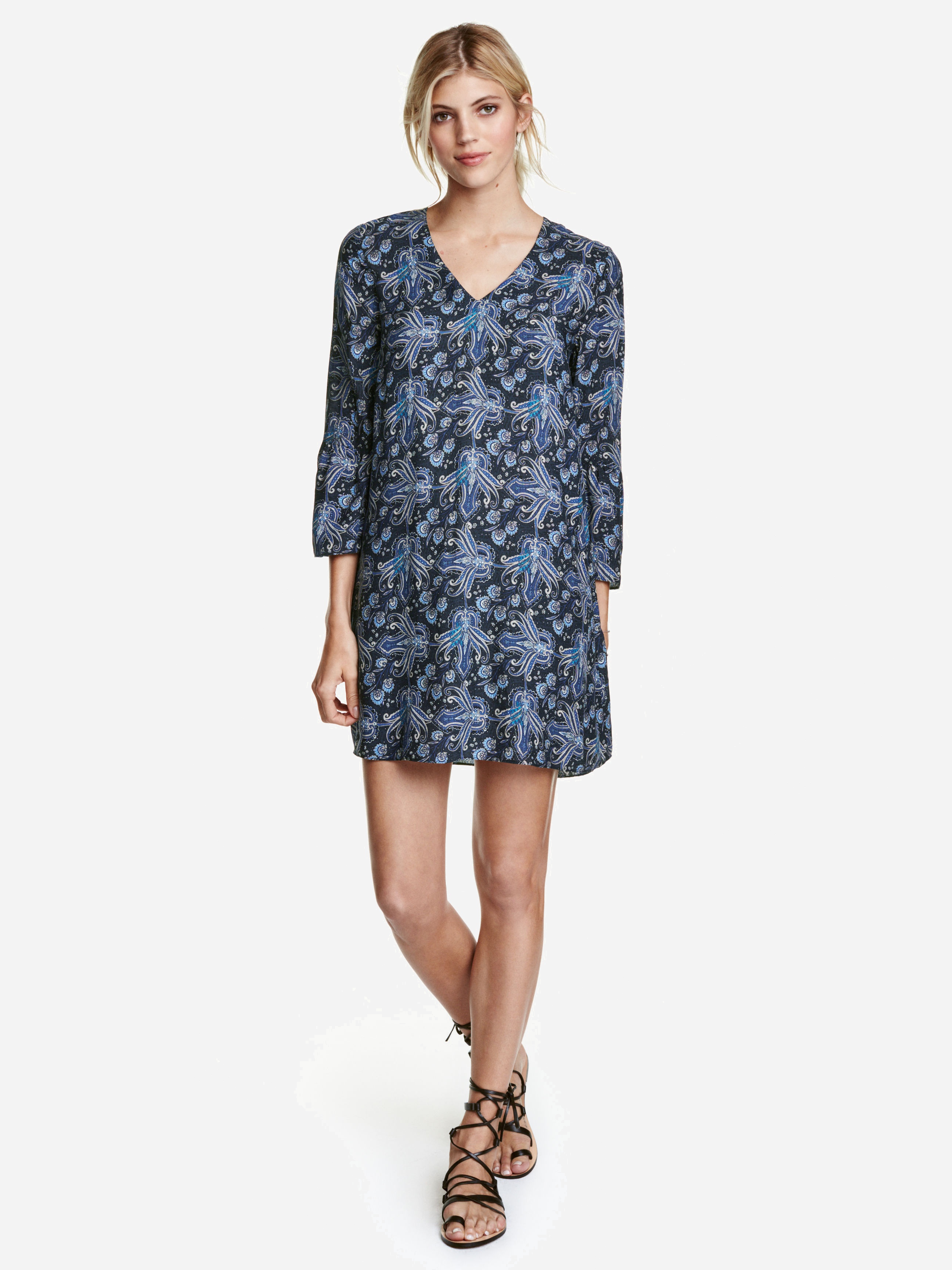 

Платье H&M 4270914-AAUL 34 Разноцветное с синим
