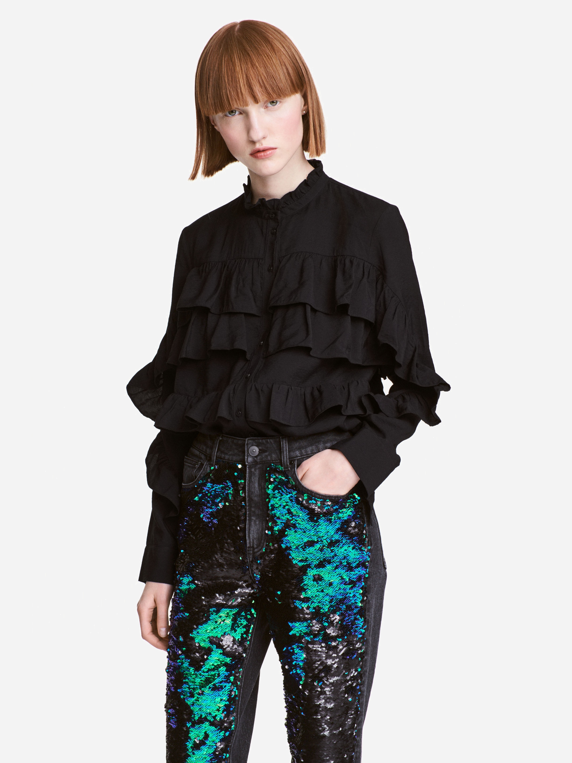 

Блузка H&M 4660484-AAAD 34 Черная
