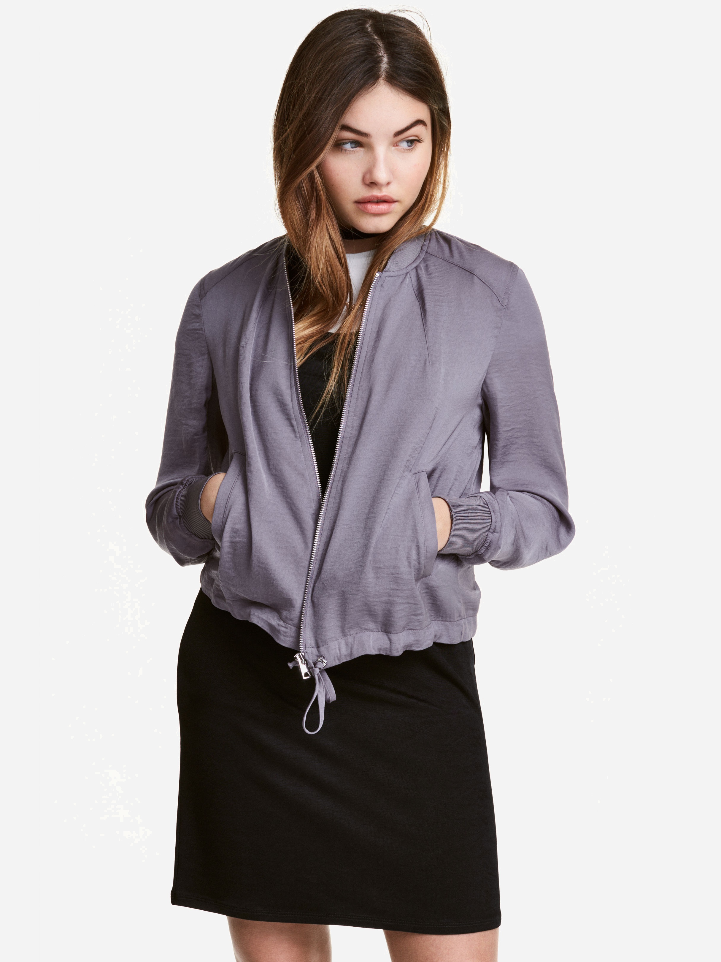 

Бомбер H&M 3895945-ABKU 38 Серый