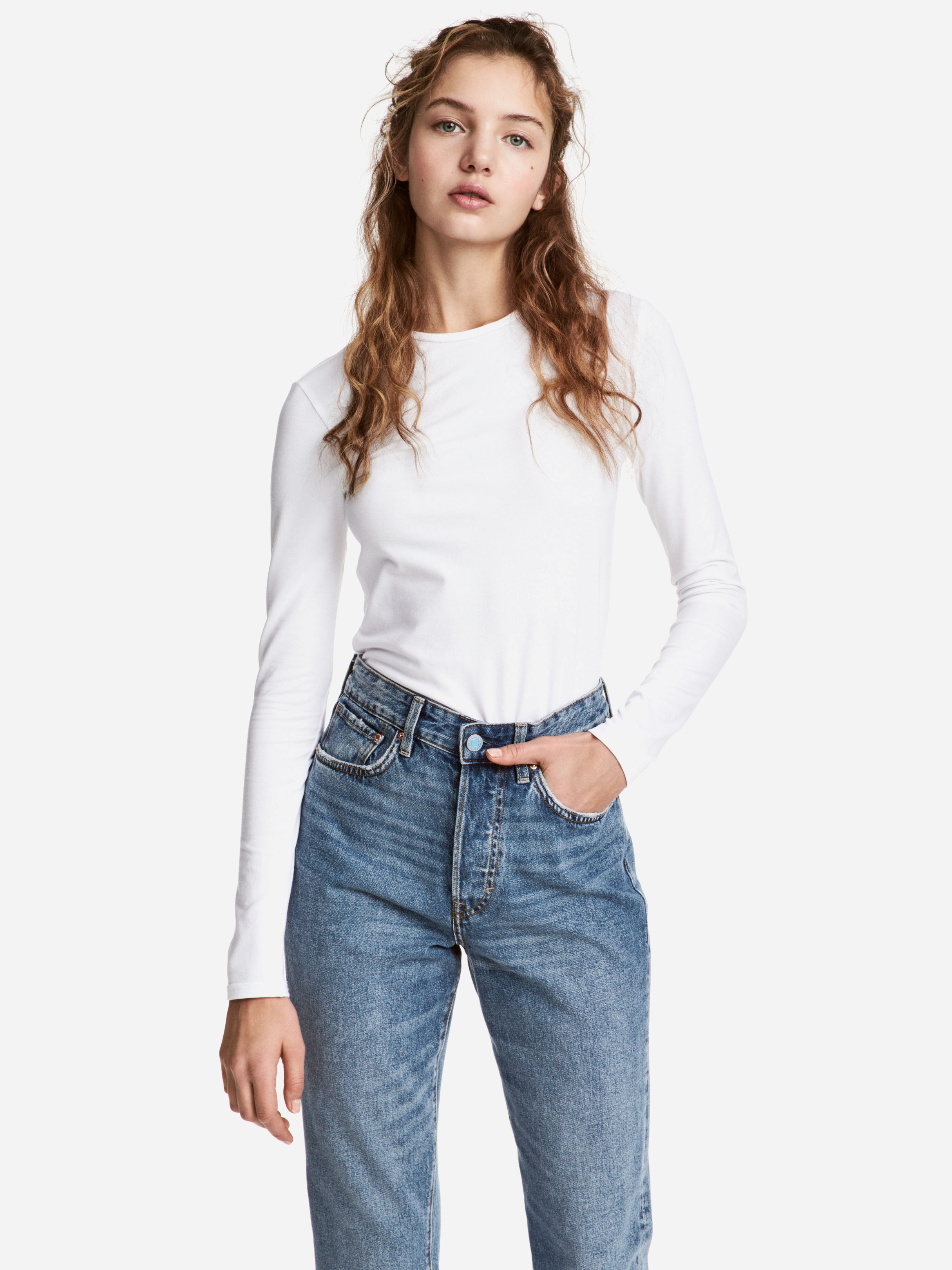 

Лонгслив H&M 2381976-ACTS XL Белый