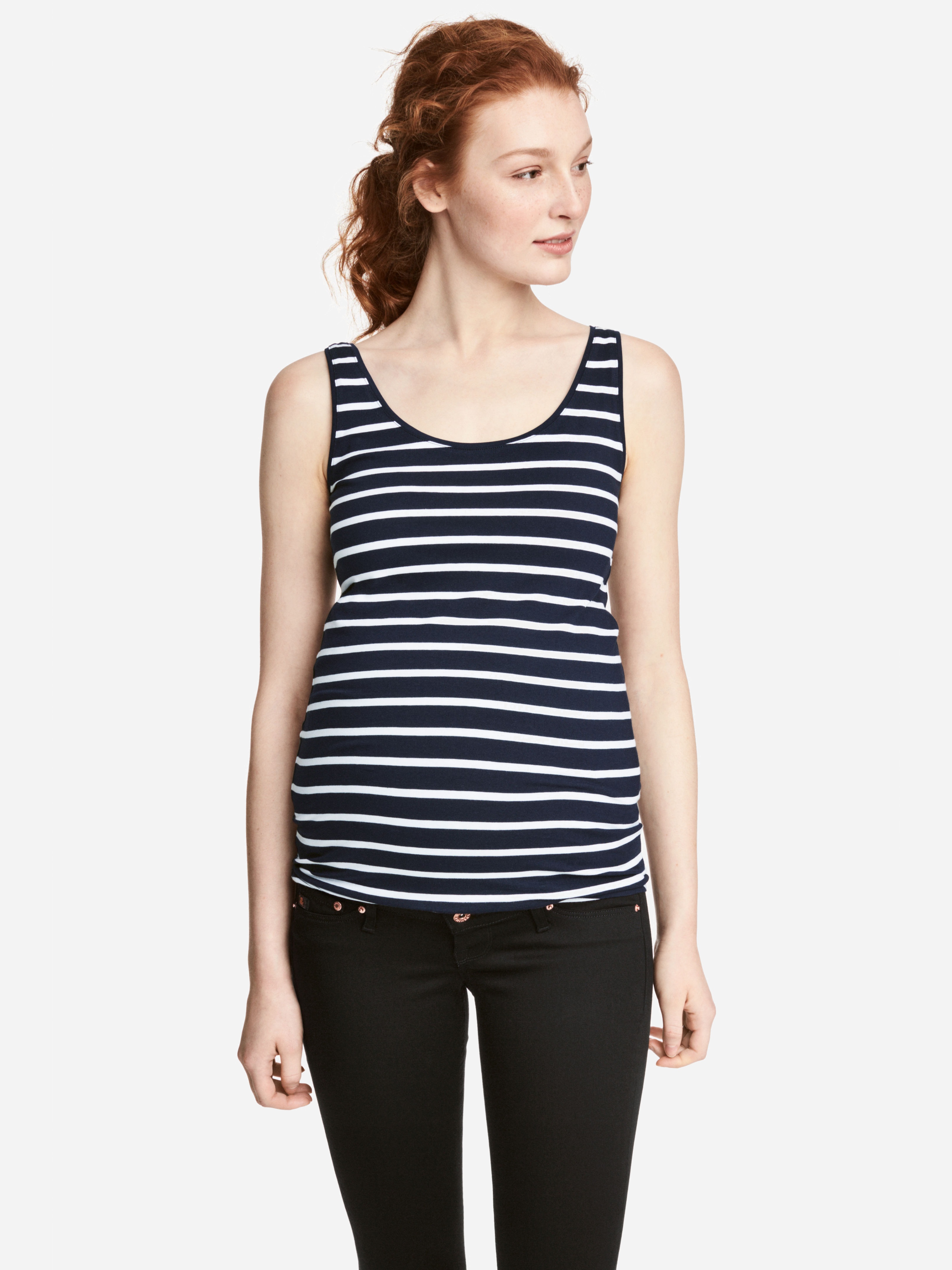 

Майка для беременных H&M 4429525-ACSK XL Темно-синяя с белым