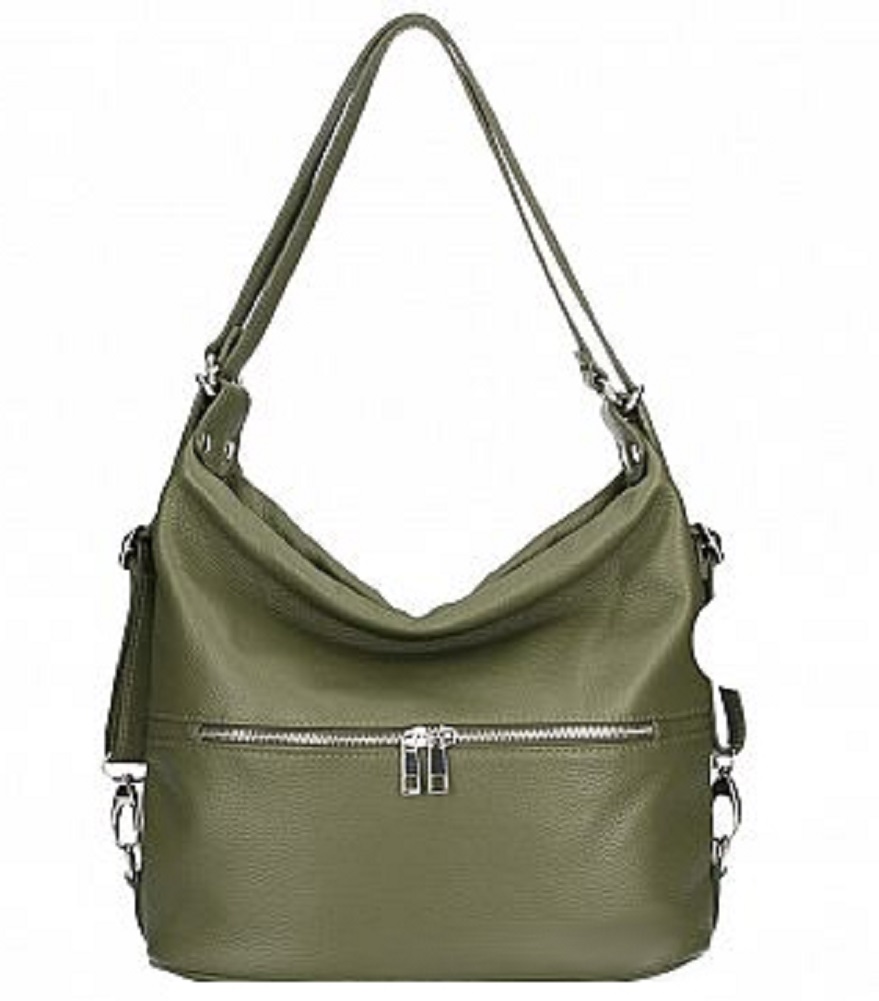 

Женская Кожаная Сумка Рюкзак Italian Bags DB7151 green