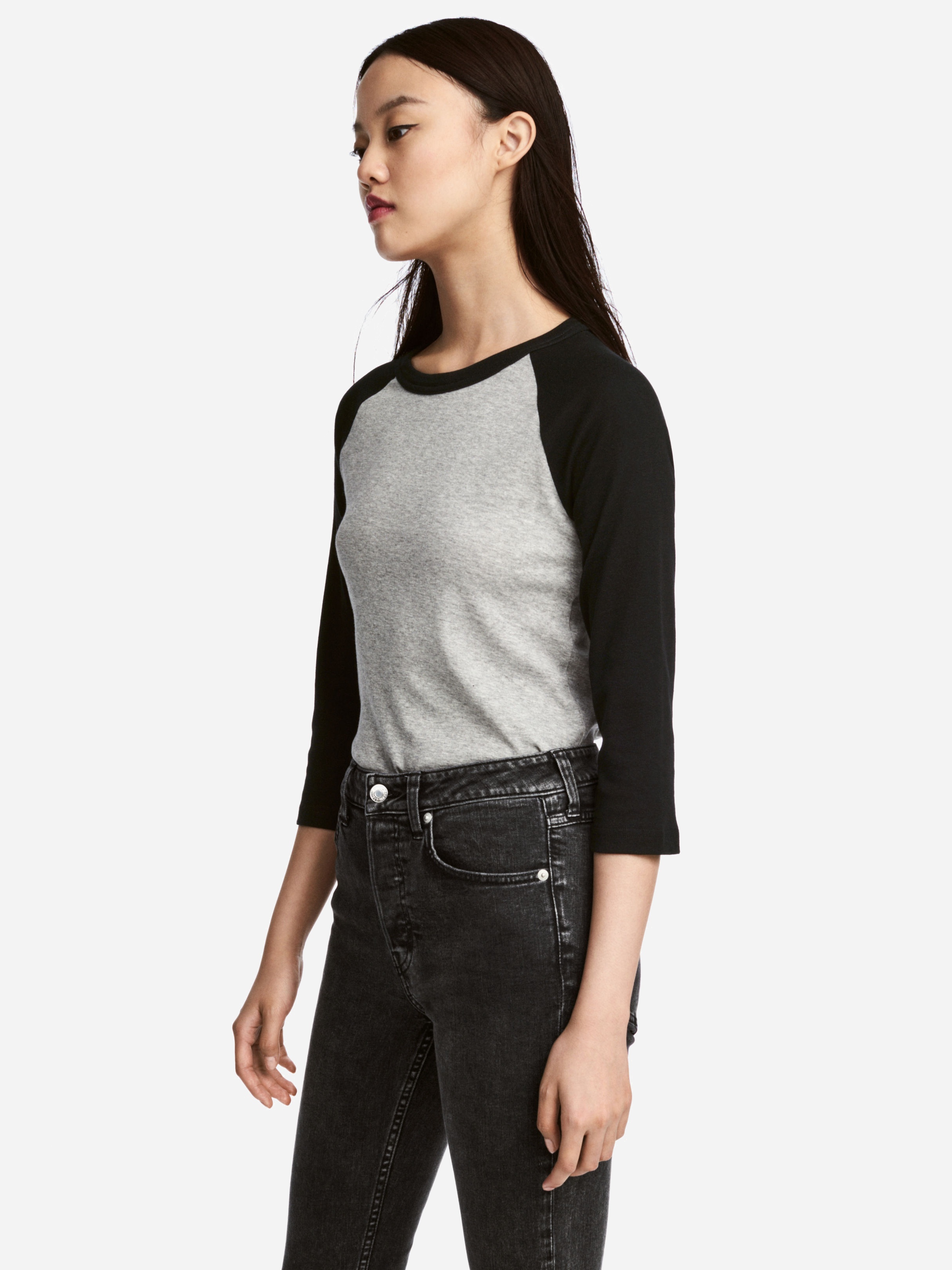 

Лонгслив H&M 3758496-APZZ XS Светло-серый с черным