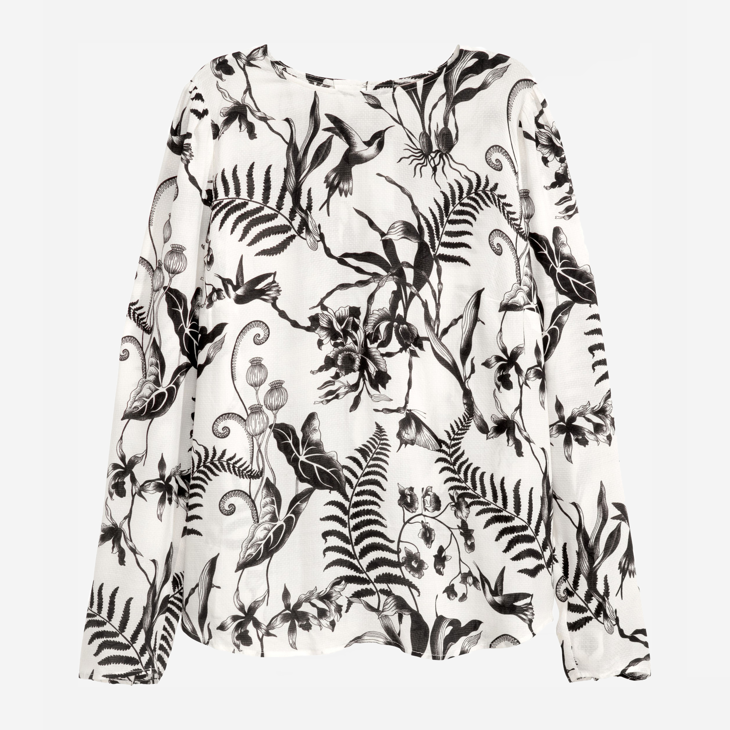 

Блузка H&M 5701666-ABYL 46 Молочная с черным