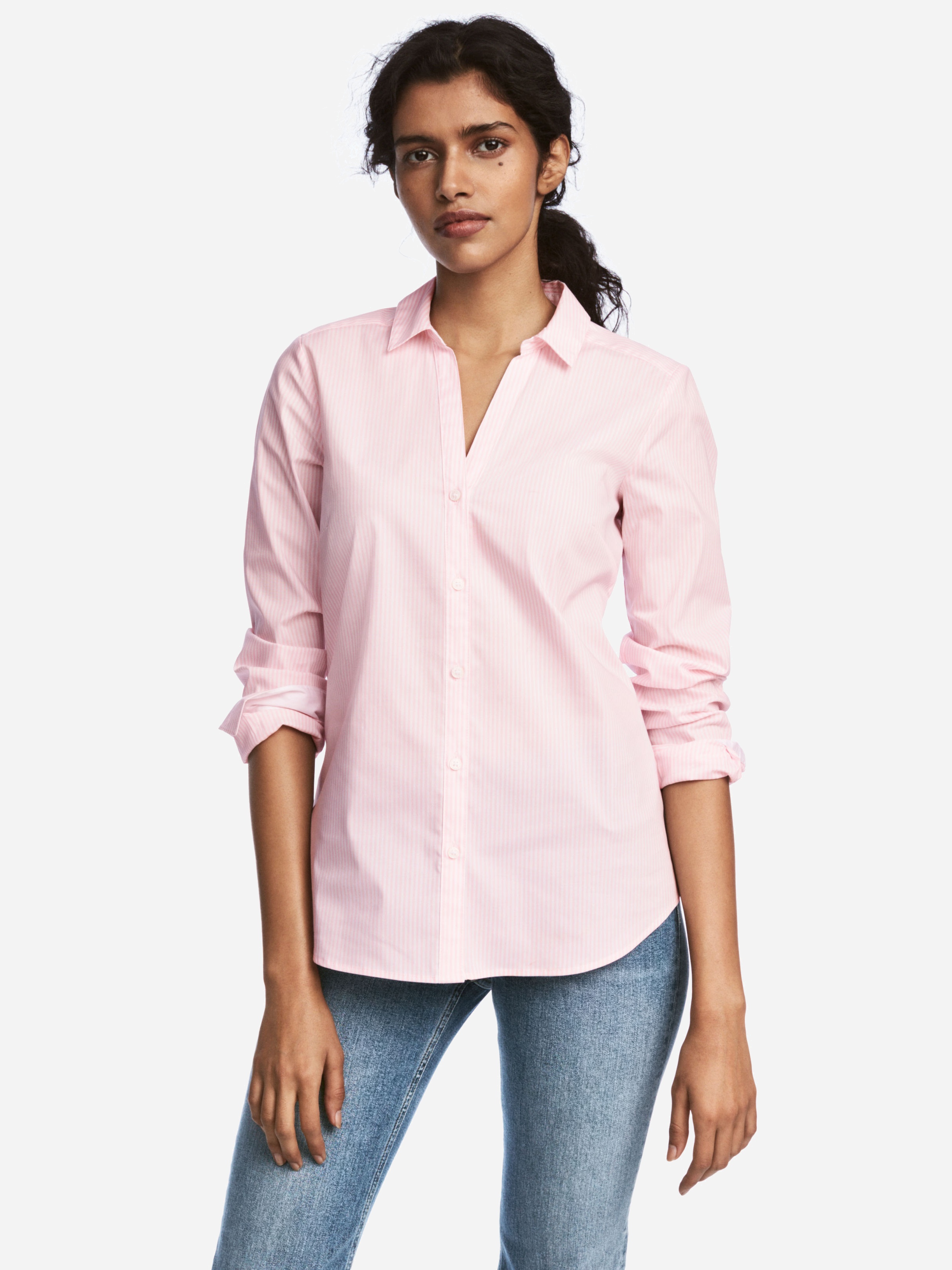 

Рубашка H&M 5079096-ADGQ 34 Розовая с белым
