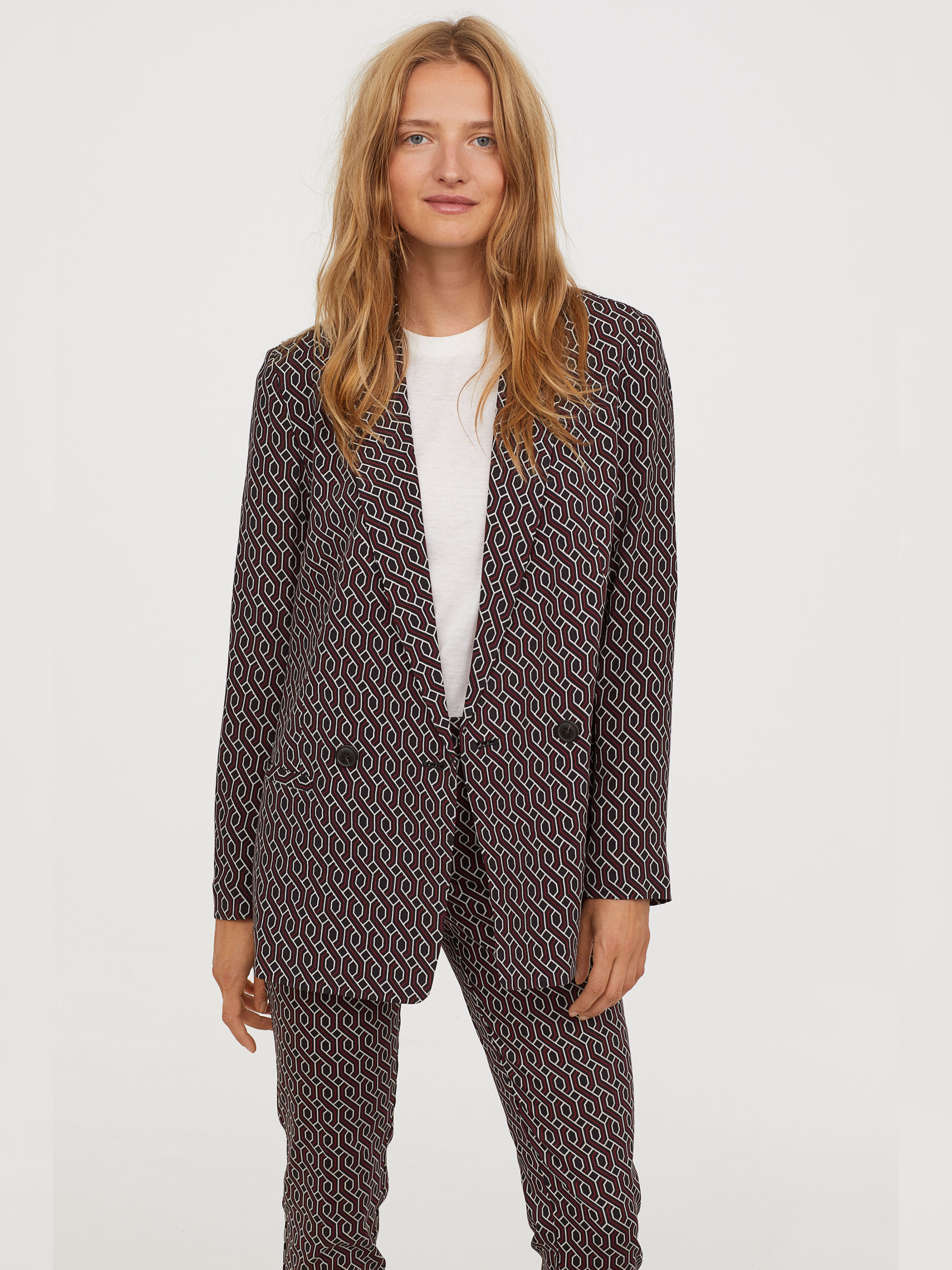 

Пиджак H&M 6695328-ACBJ 50 Черный с бордовым