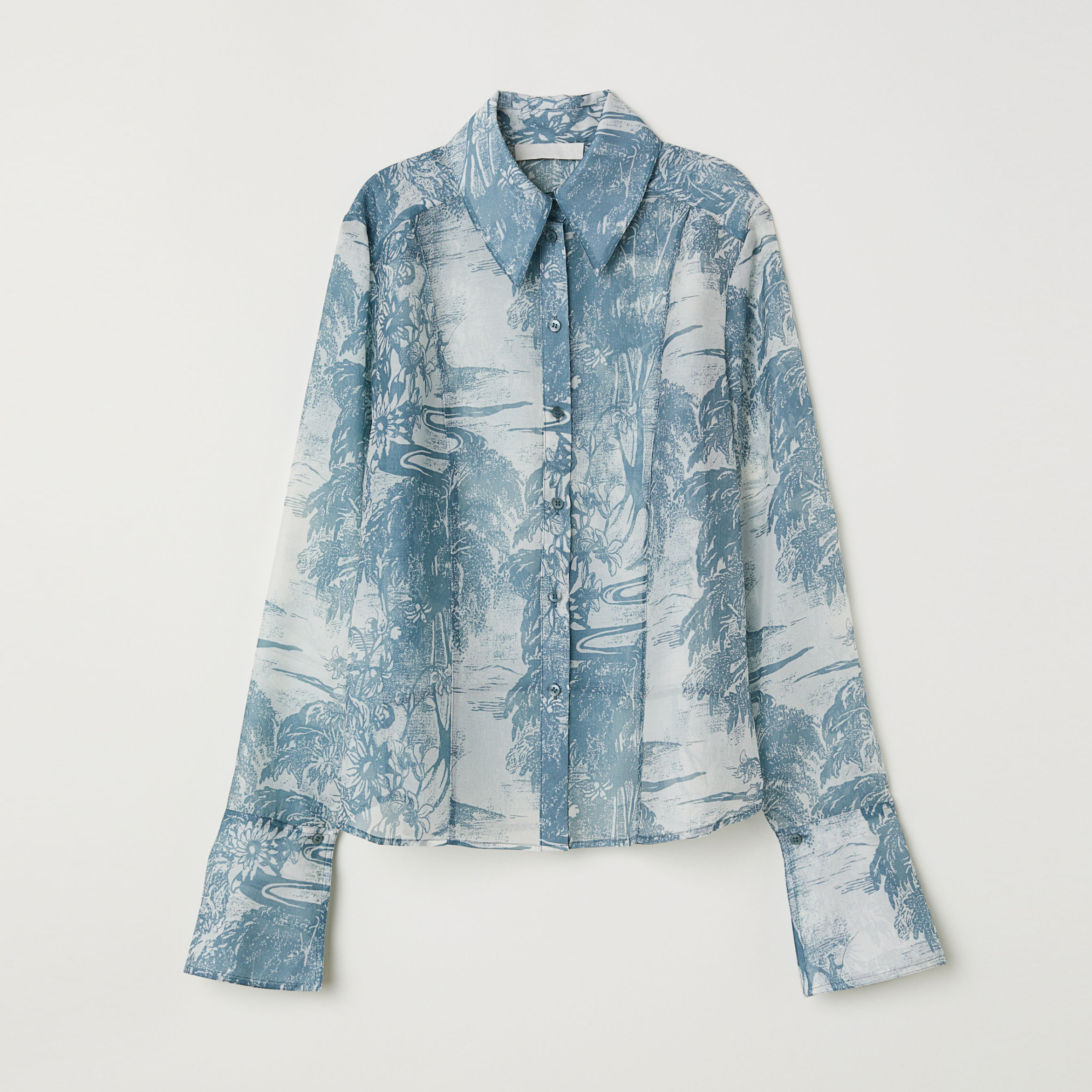 

Блузка H&M 6198087-ABAL 34 Белая с синим