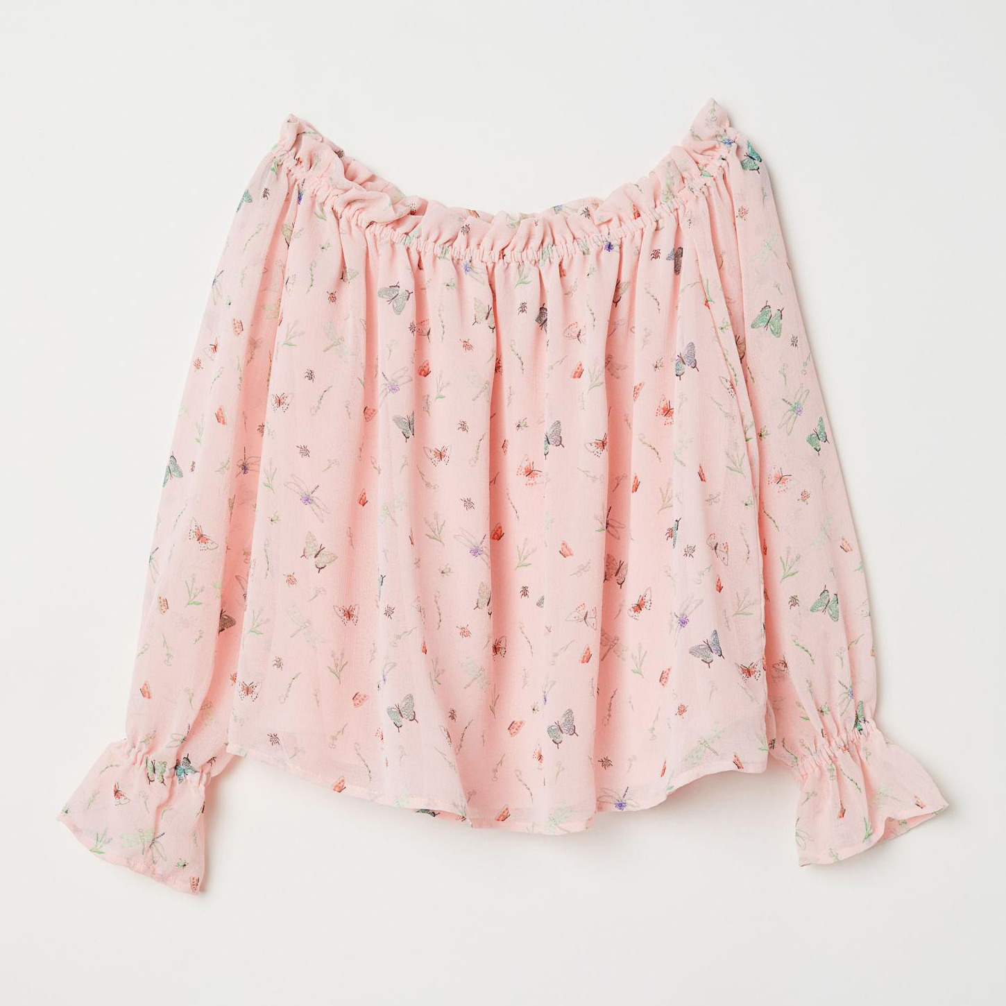 

Блузка H&M 6077057-ABCD 42 Розовая с разноцветным