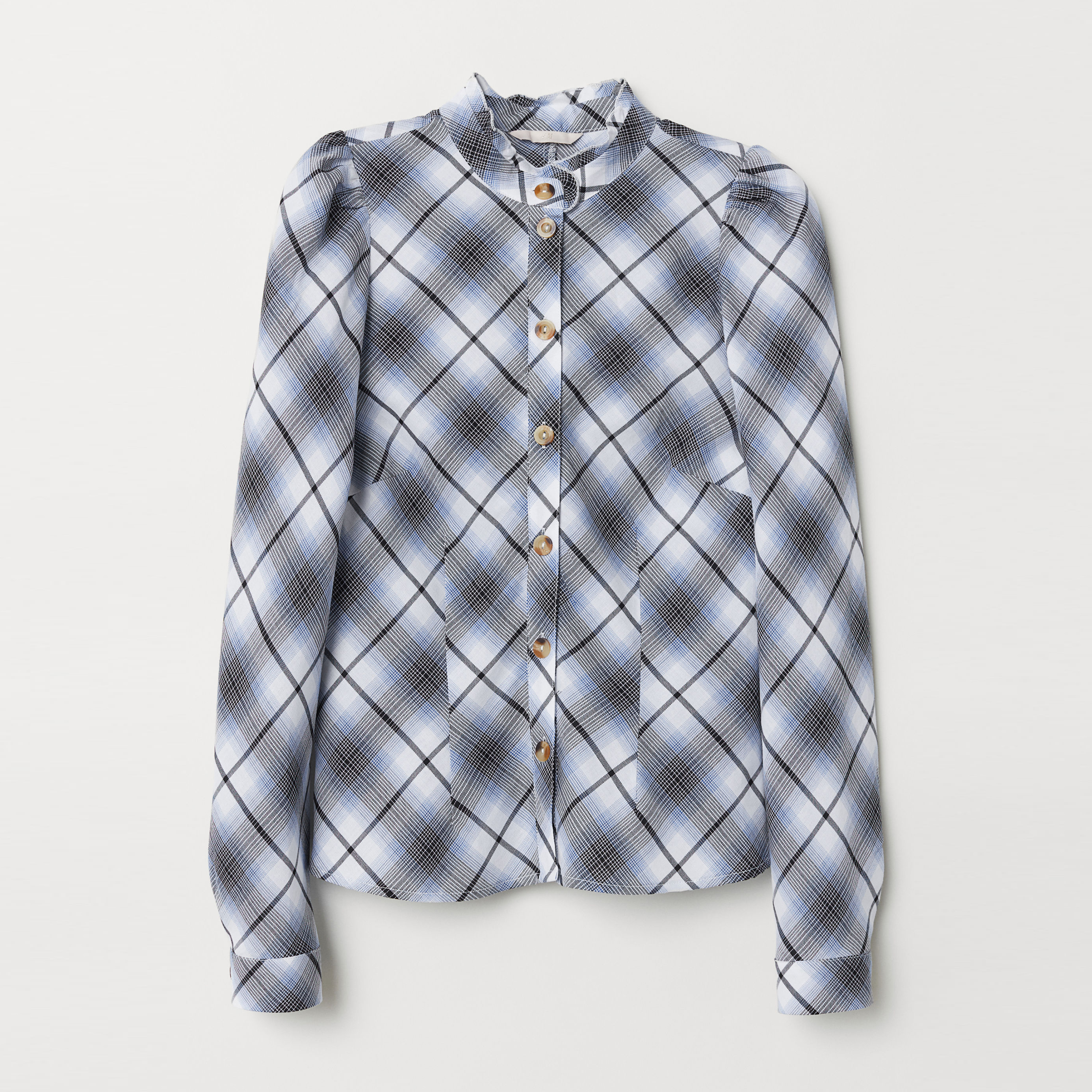 

Блузка H&M 7030658-ABHP-ABHP 42 Белая с синим и черным