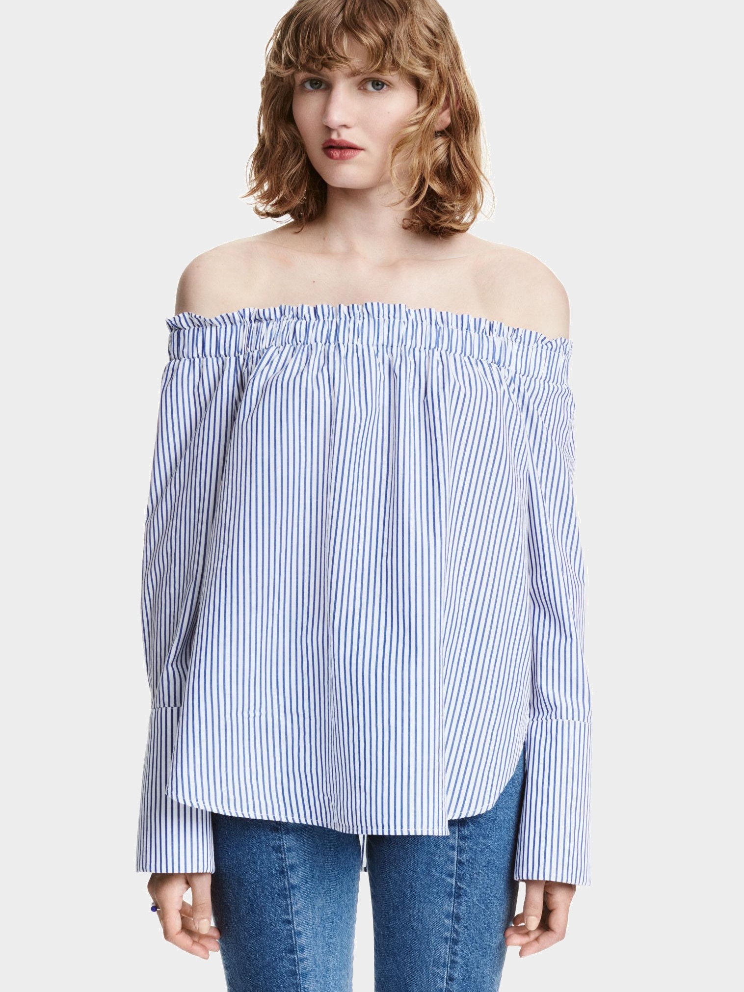 

Блузка H&M 4231404-ACSF 38 Белая с синим