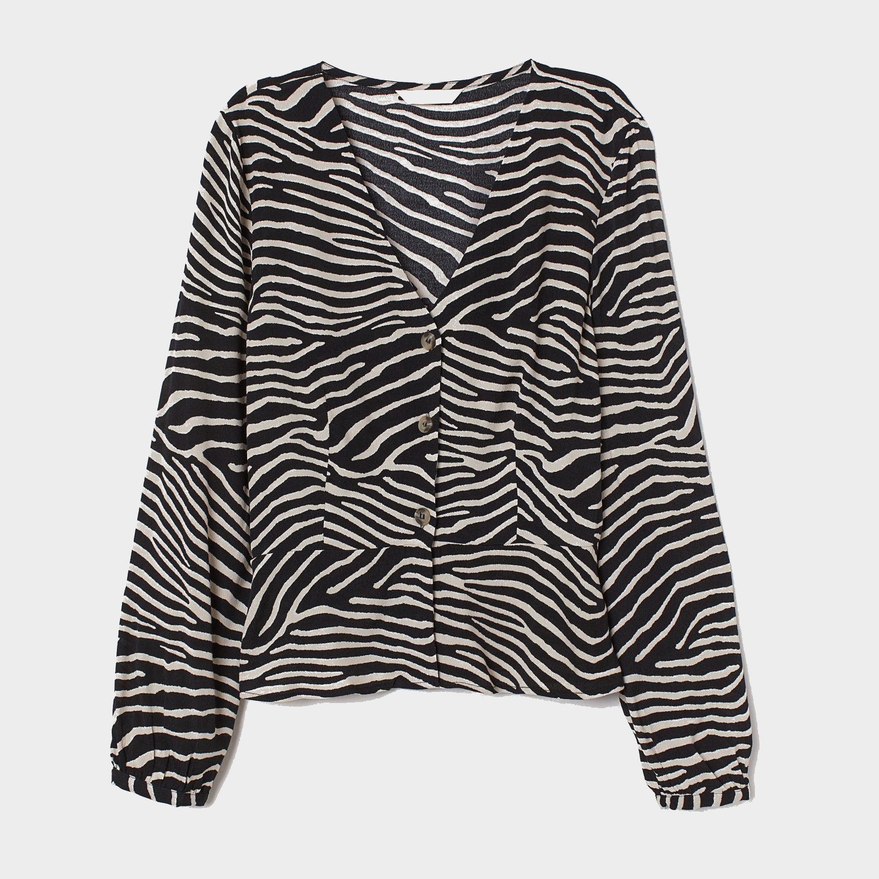 

Блузка H&M 7739550-ABAD 36 Черная с бежевым