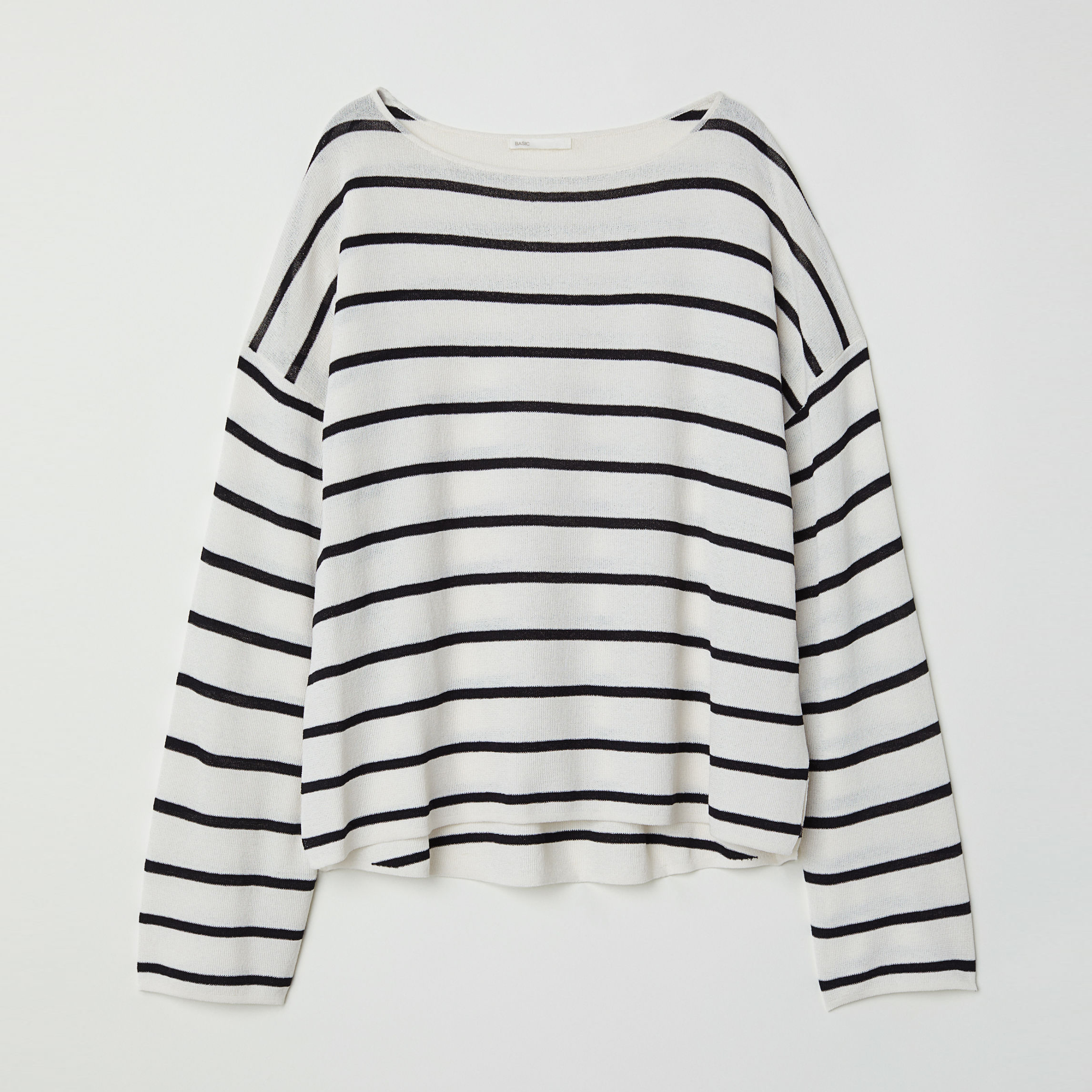 

Лонгслив H&M 6107477-ACSP L Белый с черным