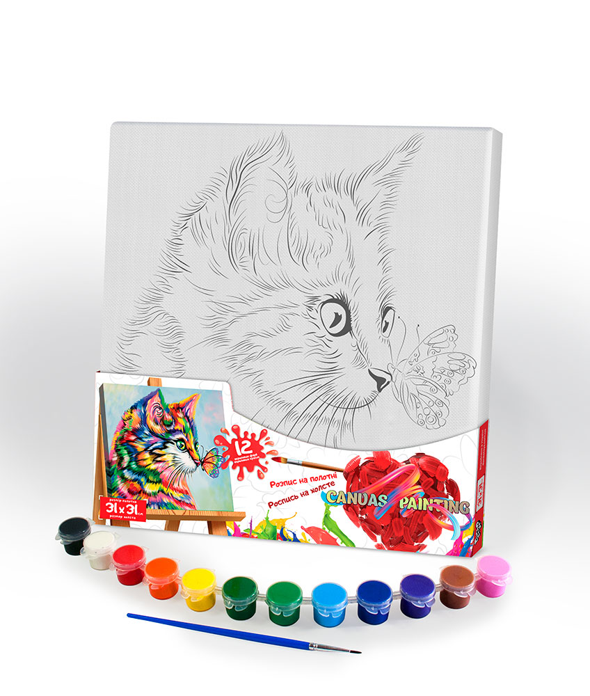 

Роспись на полотне Canvas Painting Кот 31*31см №9 кот серия 5