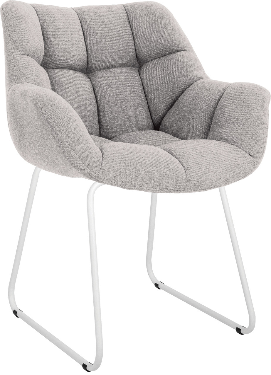 

Кресло мягкое для гостиной, офиса, кабинета VENSAN plus CFS white рама в цвете белый металл/ткань KL Новый стиль серый