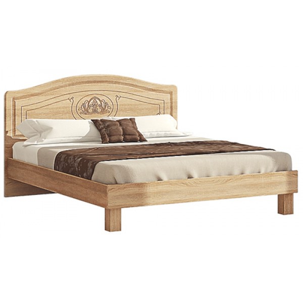 

Кровать двуспальная из ДСП и МДФ Классика 1 1600 160х200 дуб натуральный Комфорт Мебель (без матраса)