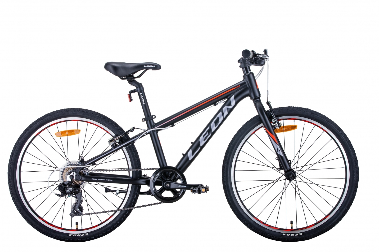 

Велосипед 24" Leon JUNIOR 2021 черно-оранжевый с серым