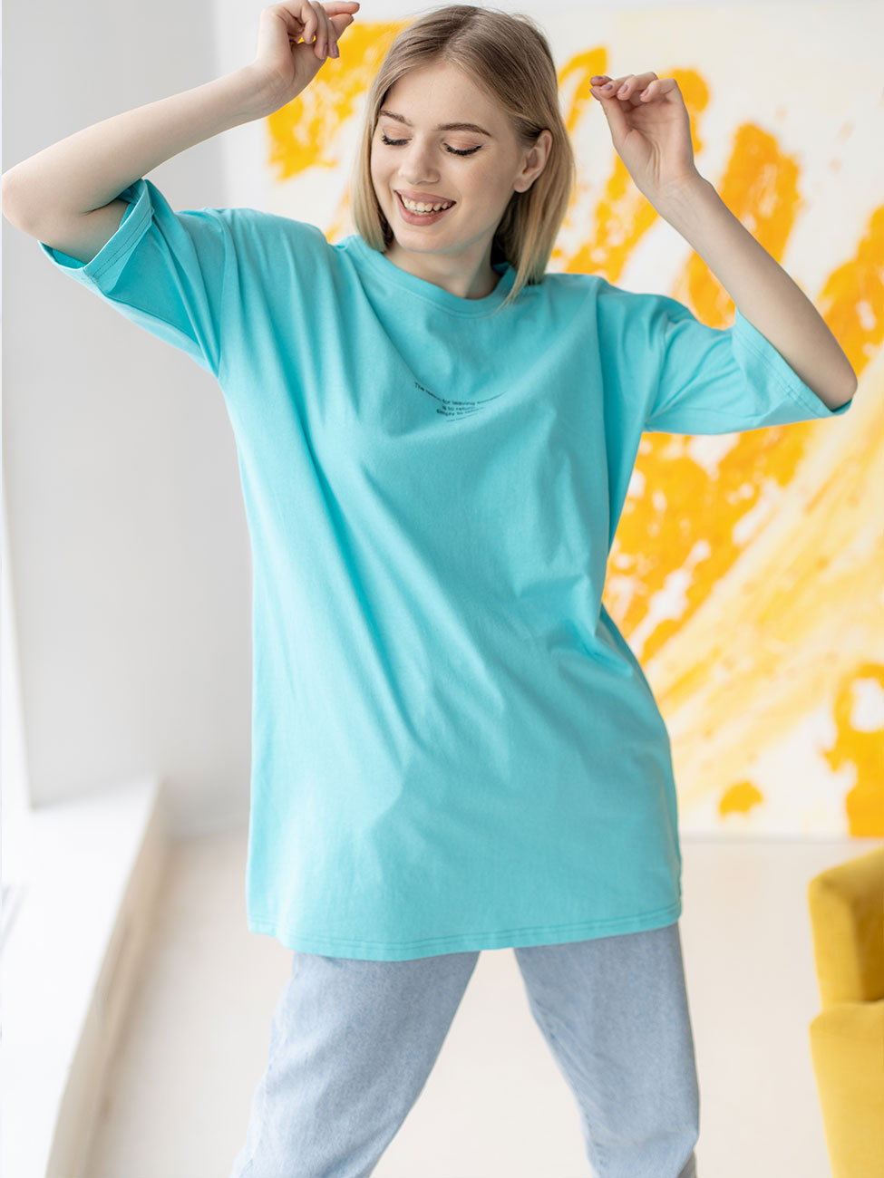 

Оверсайз футболка с принтом Минт S - L Vikamoda 3195