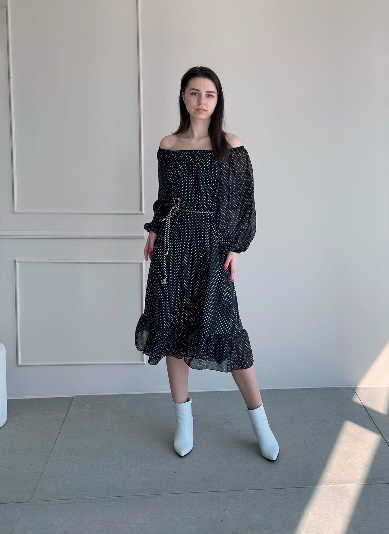 

Воздушное платье в горошек Modnicy 5495 42-46