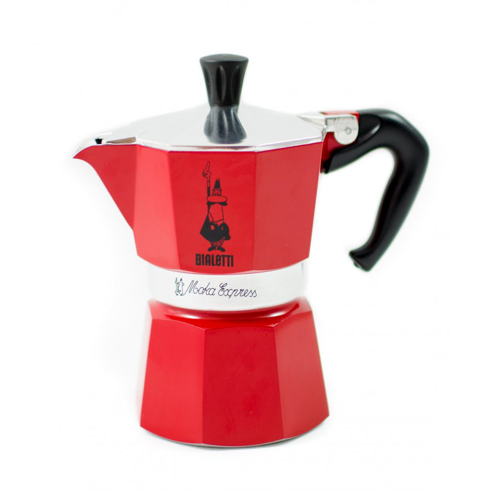 

Кофеварка гейзерная Bialetti Moka Express Emotion Espressokanne 0.27 л (красная)