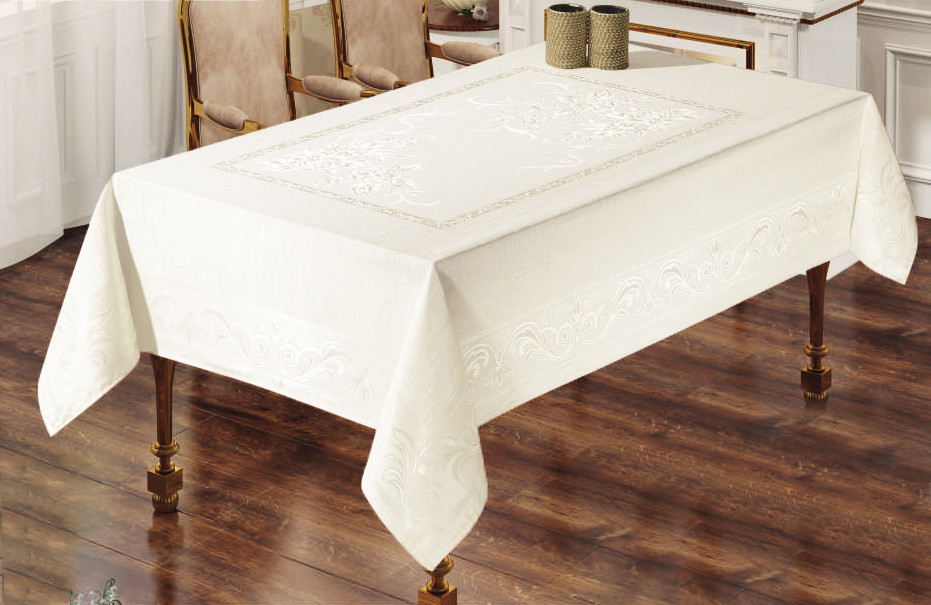

Скатерть Sagol тефлон в коробке 160x300 Sgl-003 Cream
