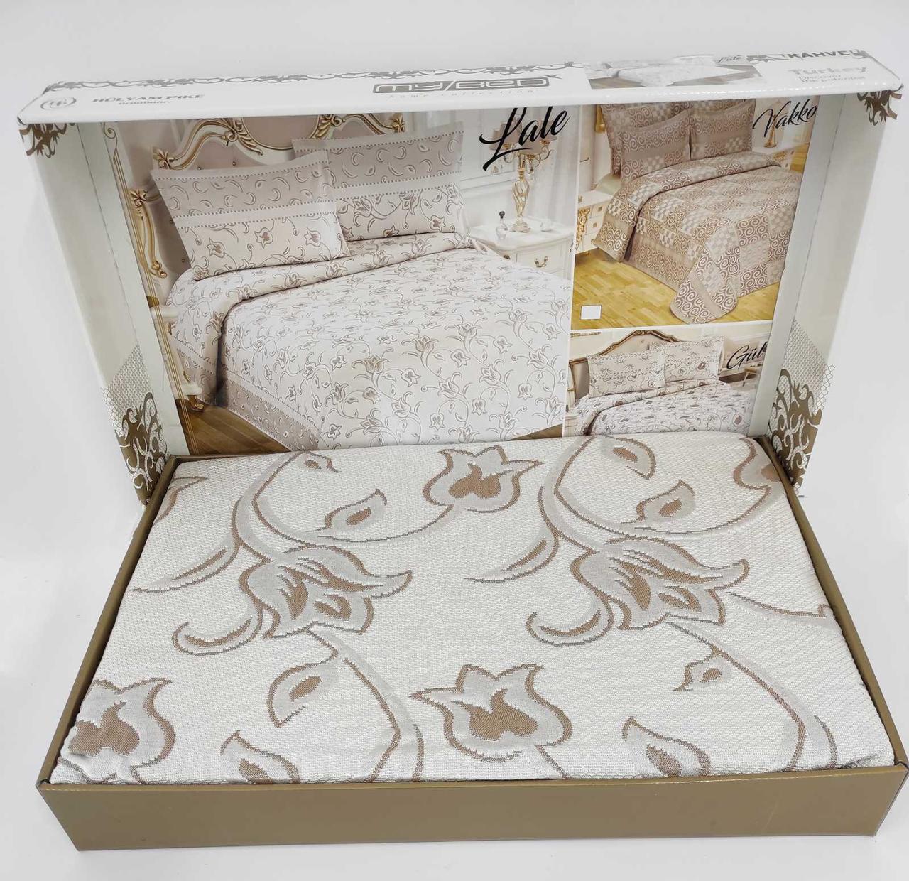 

Покрывало My Bed Жакард 240x260 с наволочками Lale Kahve