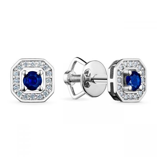 

Золоті пусети з сапфірами і діамантами - с2846