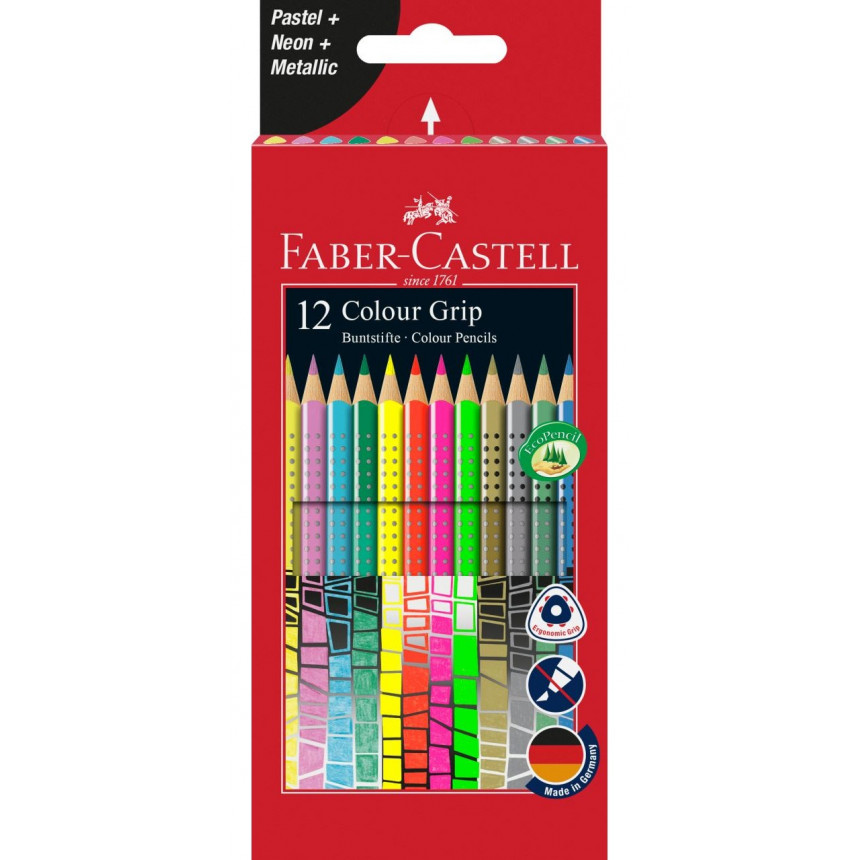 

Набор цветных карандашей Grip 2001 Faber-Castell 12цв. трехгранные