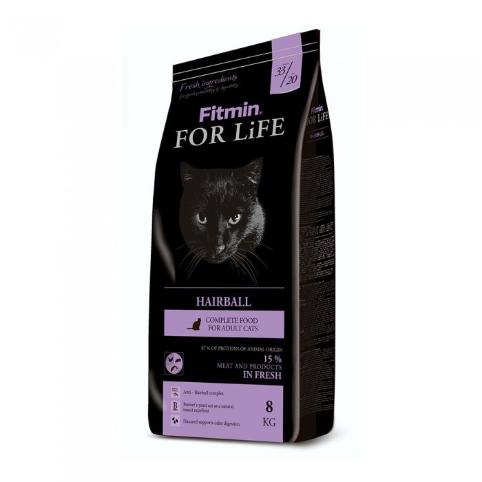 

Сухой корм для длинношерстных кошек (для выведение шерсти)Fitmin For Life Hairball 8 кг