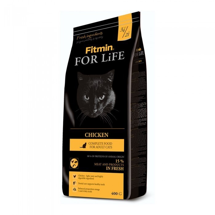 

Сухой корм для взрослых кошек с курицей Fitmin For Life Chicken 0,4 кг