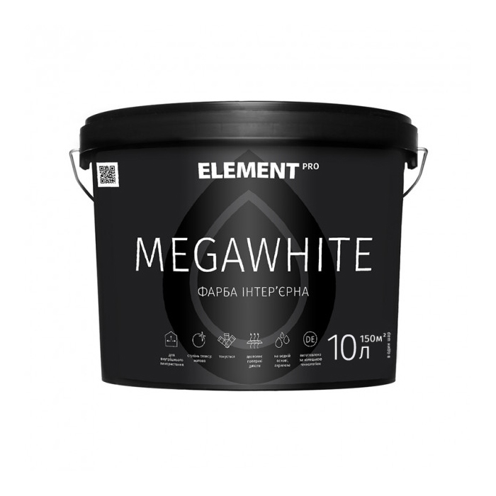 

Фарба інтер'єрна латексна ELEMENT PRO+FACADE SYSTEM MEGAWHITE (10 л)