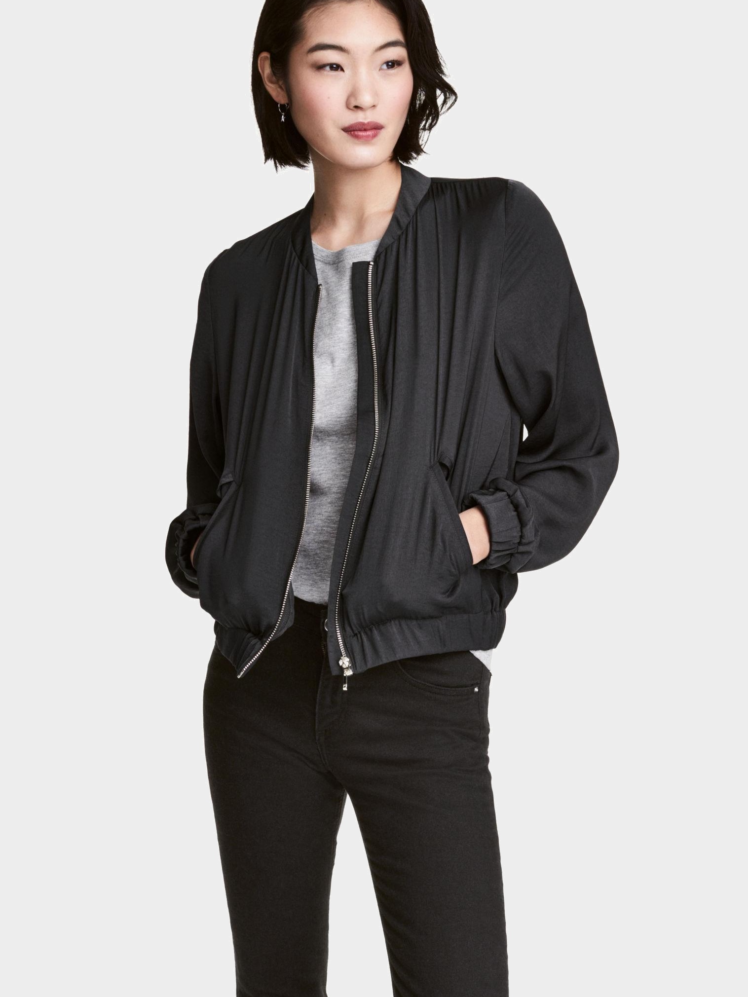 

Бомбер H&M 4402095-ACXO 42 Темно-зеленый