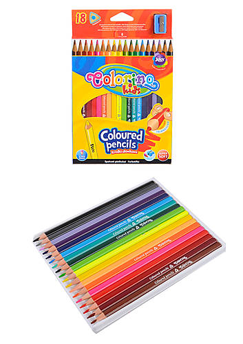 

Карандаши Colorino трехгранные 18 цветов, с точилкой Colorino (57431PTR)