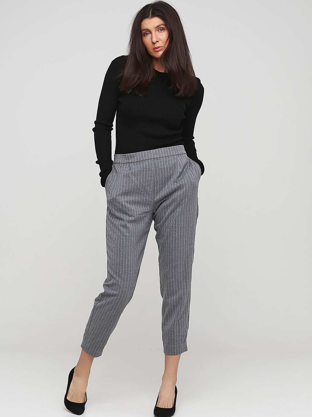 

Брюки H&M 13-0089_пол 38 Серые