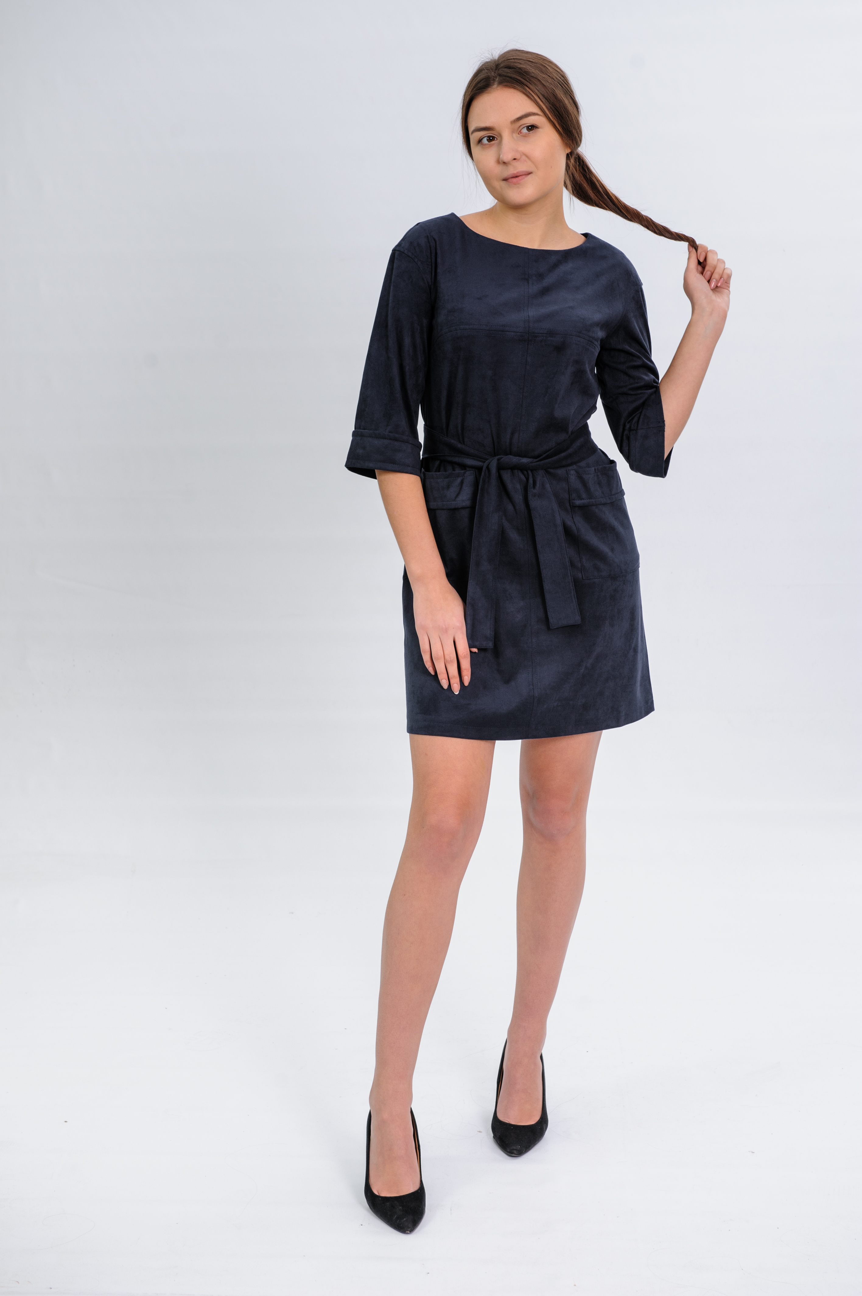 

Платье Wear me трапеция с накладными карманами XS Синий 2w/19/75